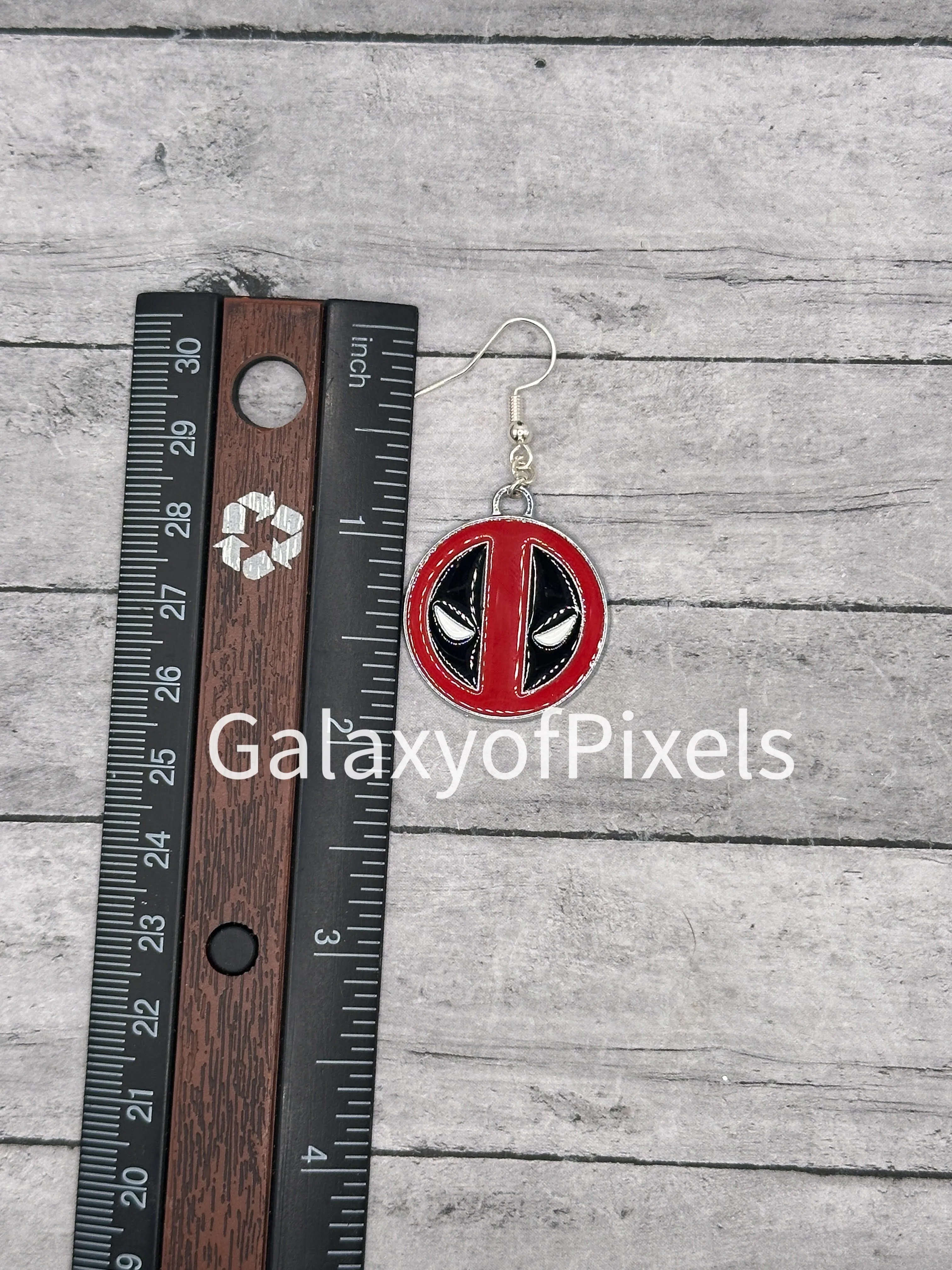 Deadpool Logo Enamel Charm Dangle Earrings