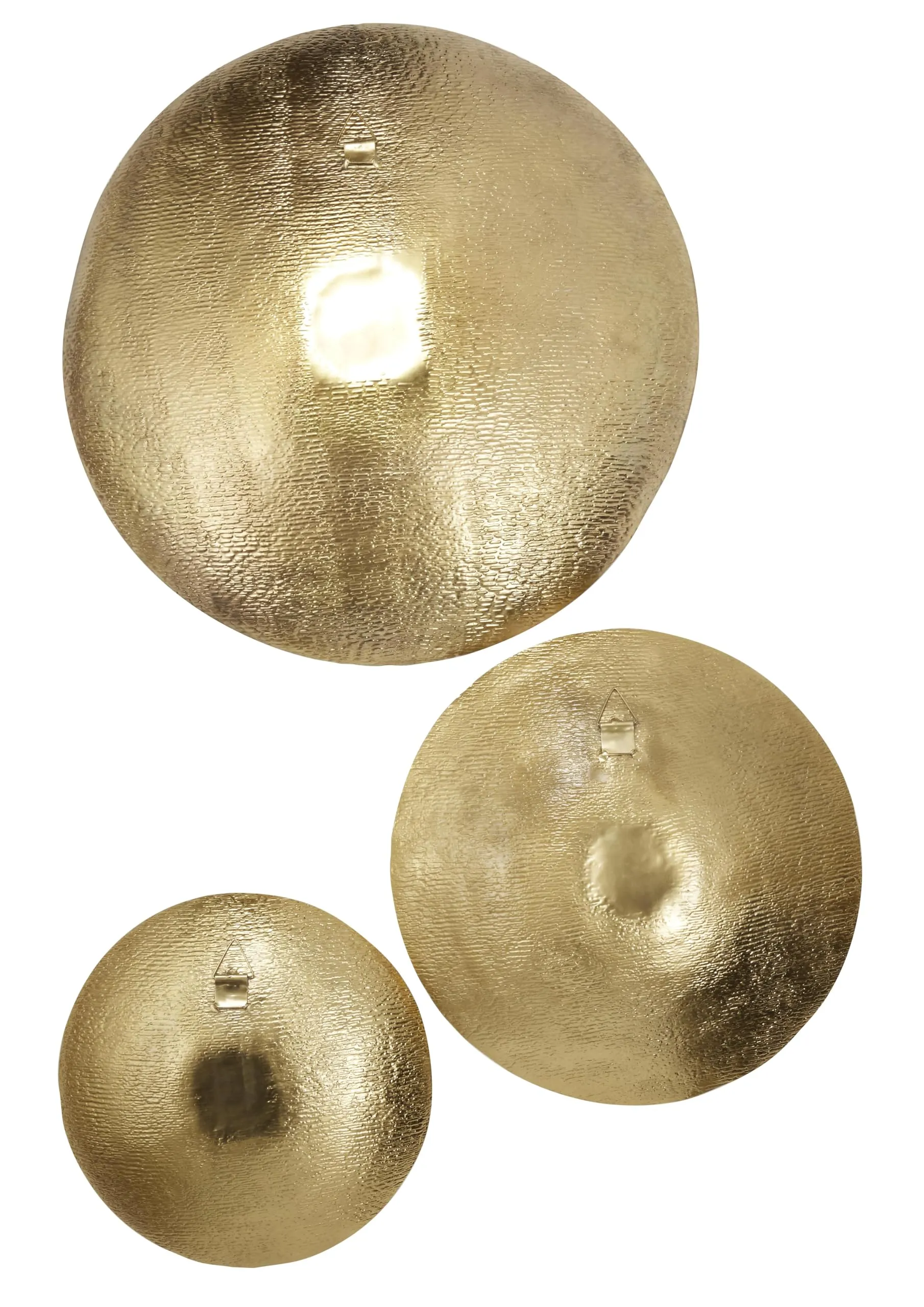 Deco 79 Metal Plate Home Wall Decor Large Metallic Disk Wall Sculpture, Set of 3 Wall Art 36", 27", 22"D, Gold - new