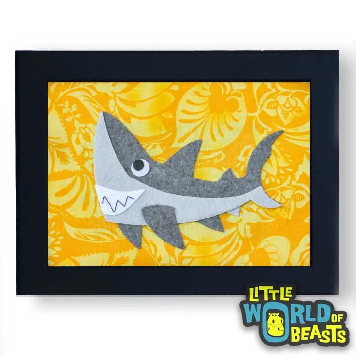 Derek the Great White Shark Framed