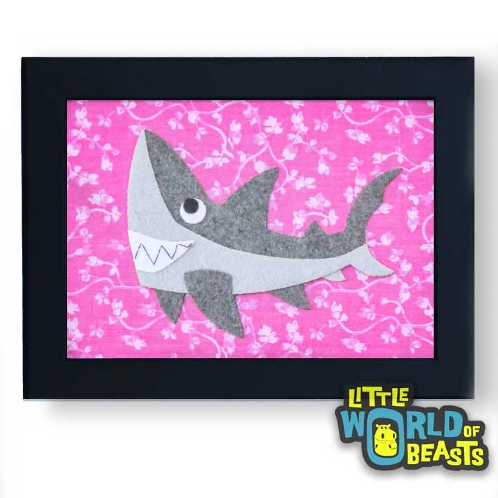 Derek the Great White Shark Framed