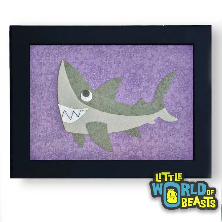 Derek the Great White Shark Framed