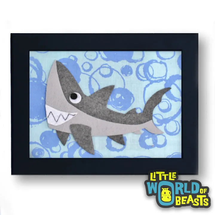 Derek the Great White Shark Framed