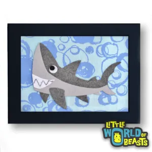 Derek the Great White Shark Framed