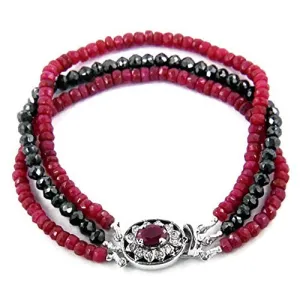 Designer Black Diamond Bracelet with Rubies 25 Cts.Beautiful Certified