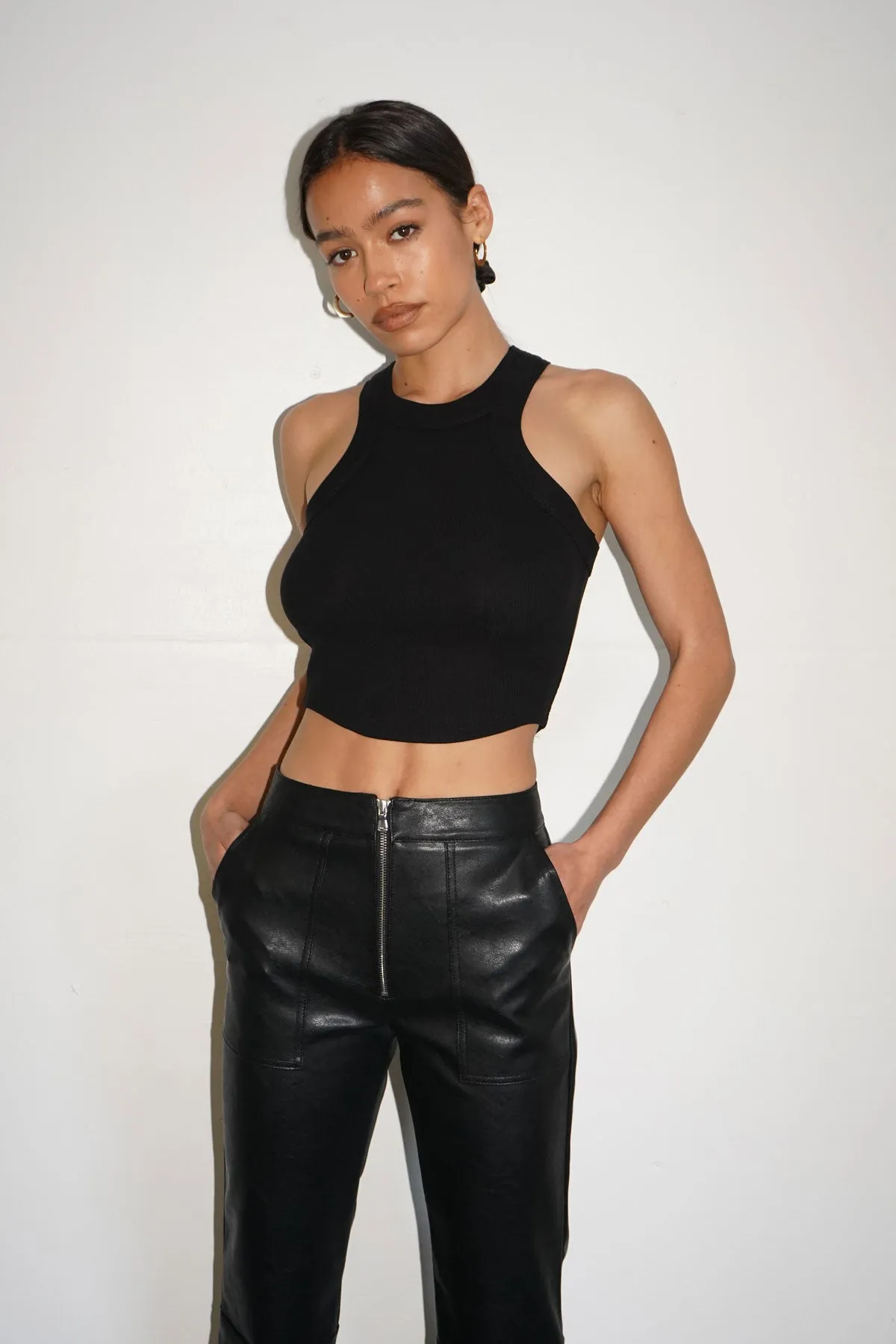 Detra Ribbed Tank - Black