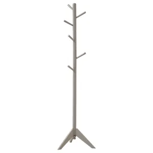 Devlin 6 Hook Freestanding Wood Coat Rack Hat Hanger Grey