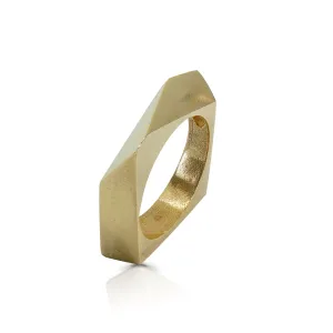 Diagonal Gold-Plated Silver Ring
