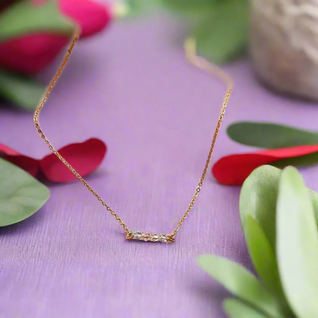 Diamond Crystal  Bar Necklace