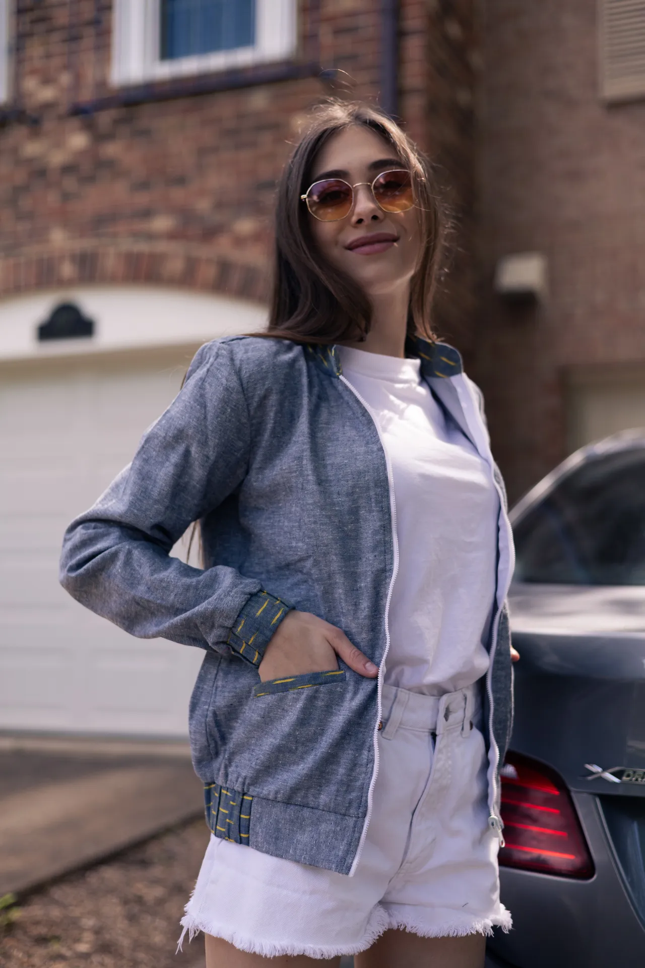 Diana Grey Bomber Jacket