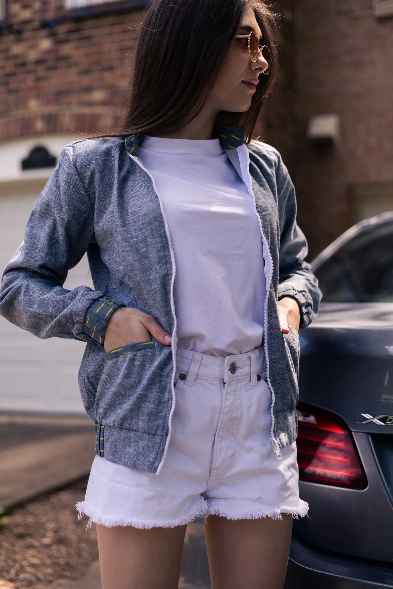 Diana Grey Bomber Jacket