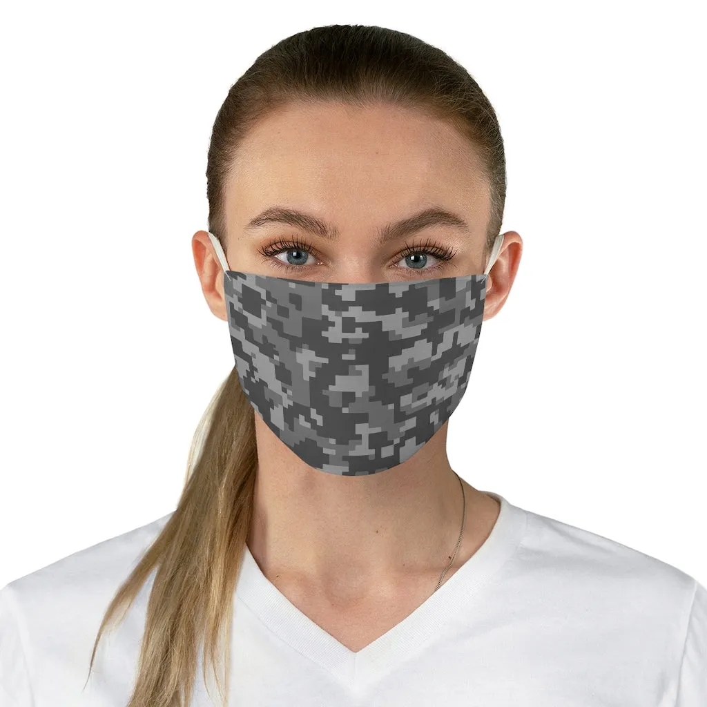 Digital Camo Printed Cloth Fabric Face Mask Brown, Gray Camouflage Army Military
