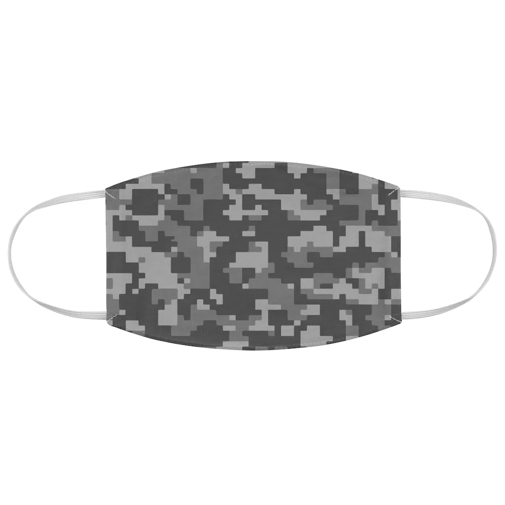 Digital Camo Printed Cloth Fabric Face Mask Brown, Gray Camouflage Army Military