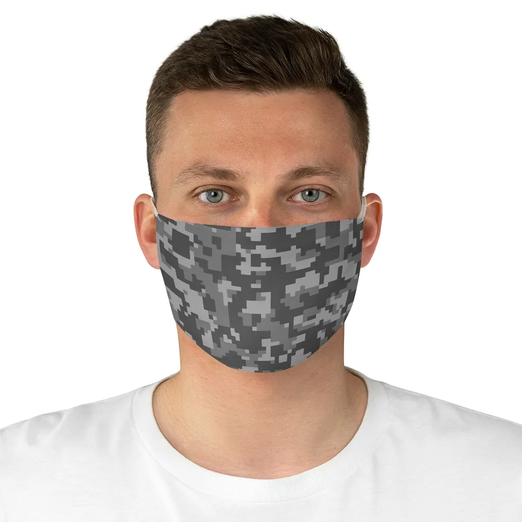 Digital Camo Printed Cloth Fabric Face Mask Brown, Gray Camouflage Army Military