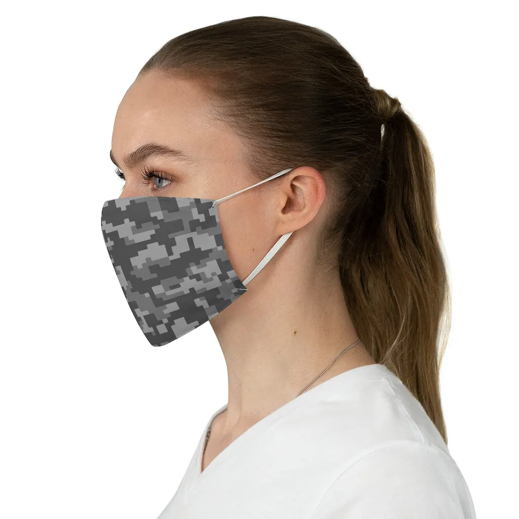 Digital Camo Printed Cloth Fabric Face Mask Brown, Gray Camouflage Army Military