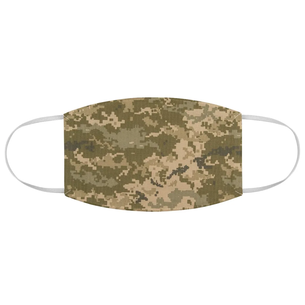 Digital Camo Printed Cloth Fabric Face Mask Brown, Green and Tan Camouflage Army Military