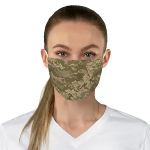 Digital Camo Printed Cloth Fabric Face Mask Brown, Green and Tan Camouflage Army Military