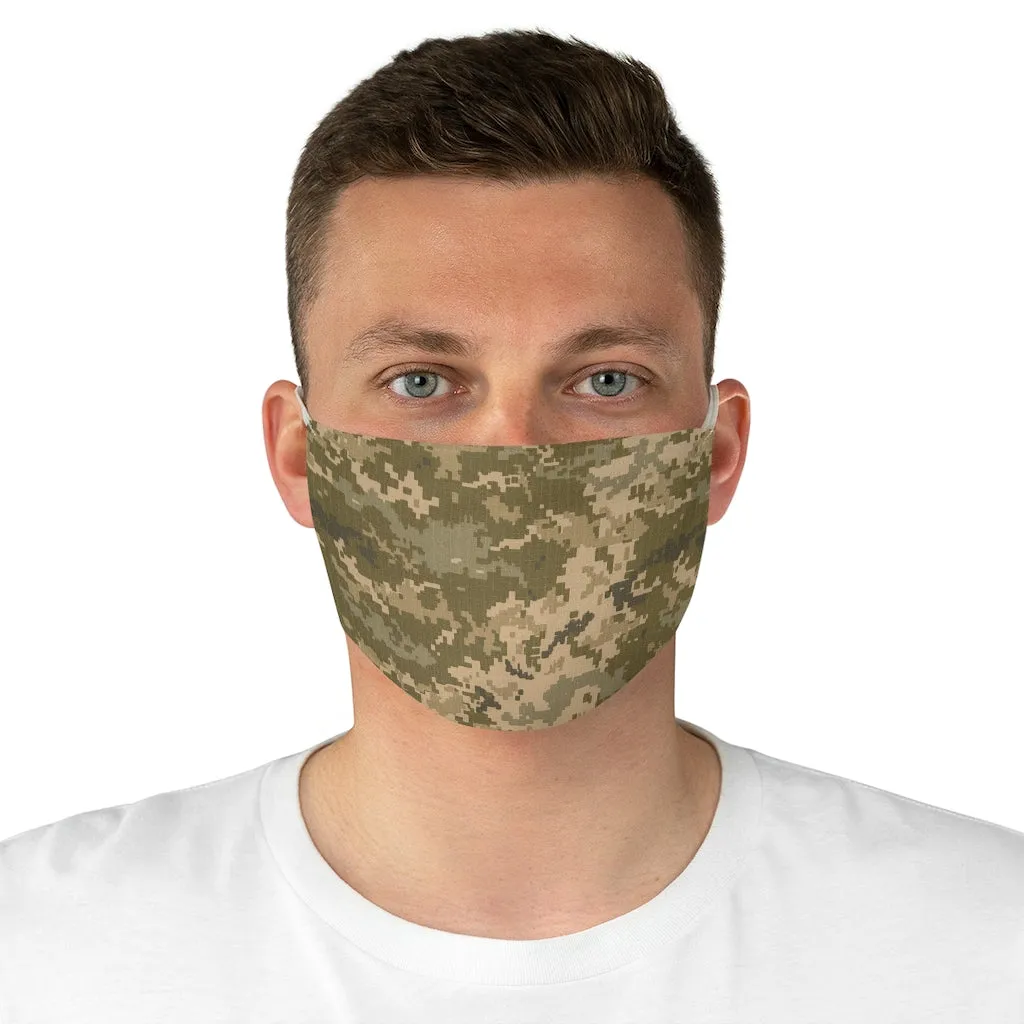 Digital Camo Printed Cloth Fabric Face Mask Brown, Green and Tan Camouflage Army Military