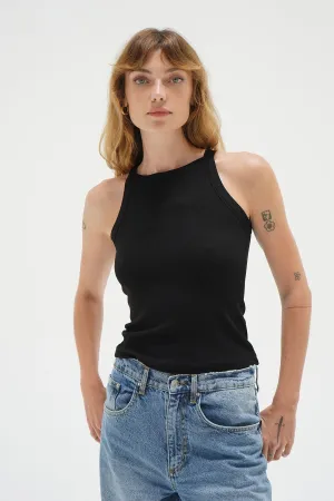 Dylan Ribbed Tank - Black
