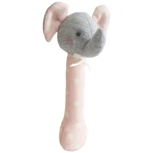 Elephant Stick Rattle Pale Pink
