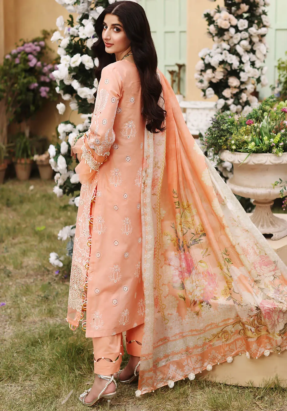 ELF-10B Sunset | Elaf Luxury Festive Lawn Collection 2022 | Unstitched Embroidered Lawn Suits