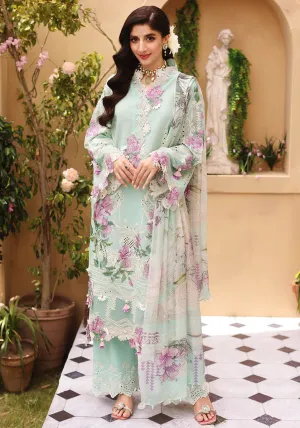 ELF-2 Aqua | Elaf Luxury Festive Lawn Collection 2022 | Unstitched Embroidered Lawn Suits