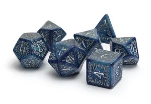 Elvish Dice - Cobalt & Silver