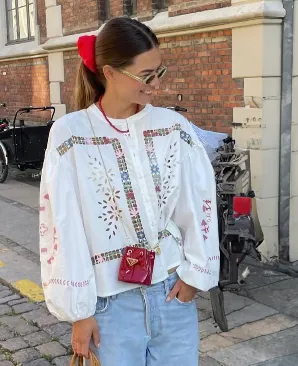 Embroidered Shirt White