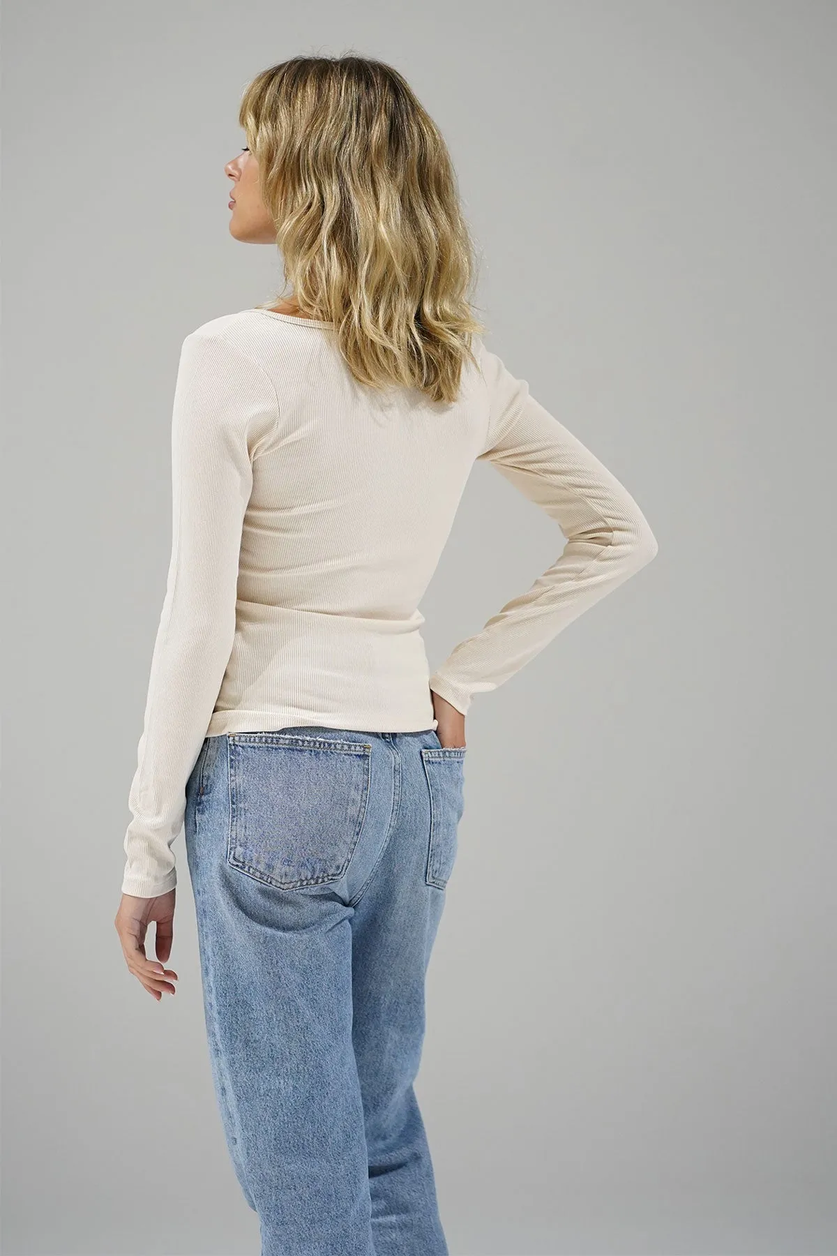 Emory Notch Long Sleeve - Bone