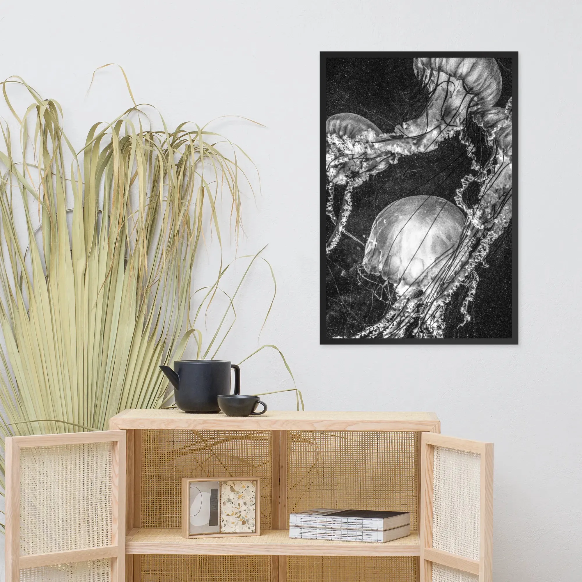 Ethereal Drift – Framed Poster of Enigmatic Beauty