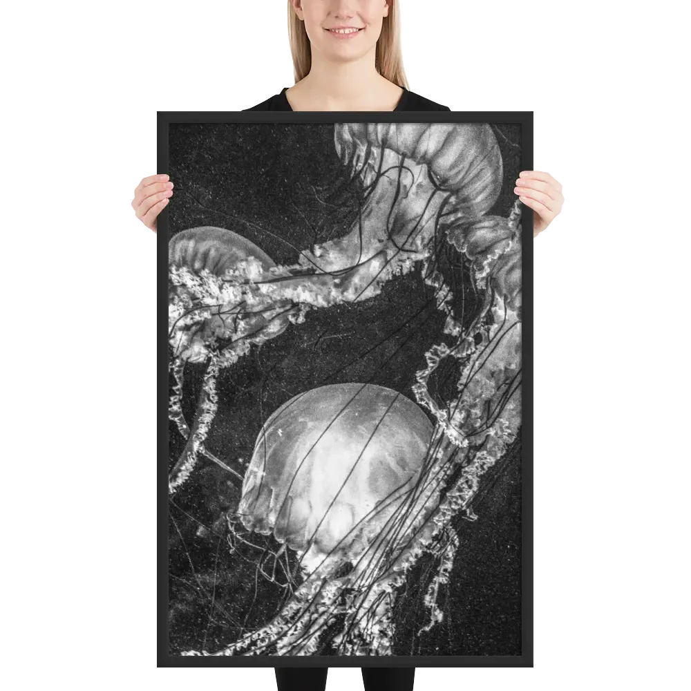 Ethereal Drift – Framed Poster of Enigmatic Beauty