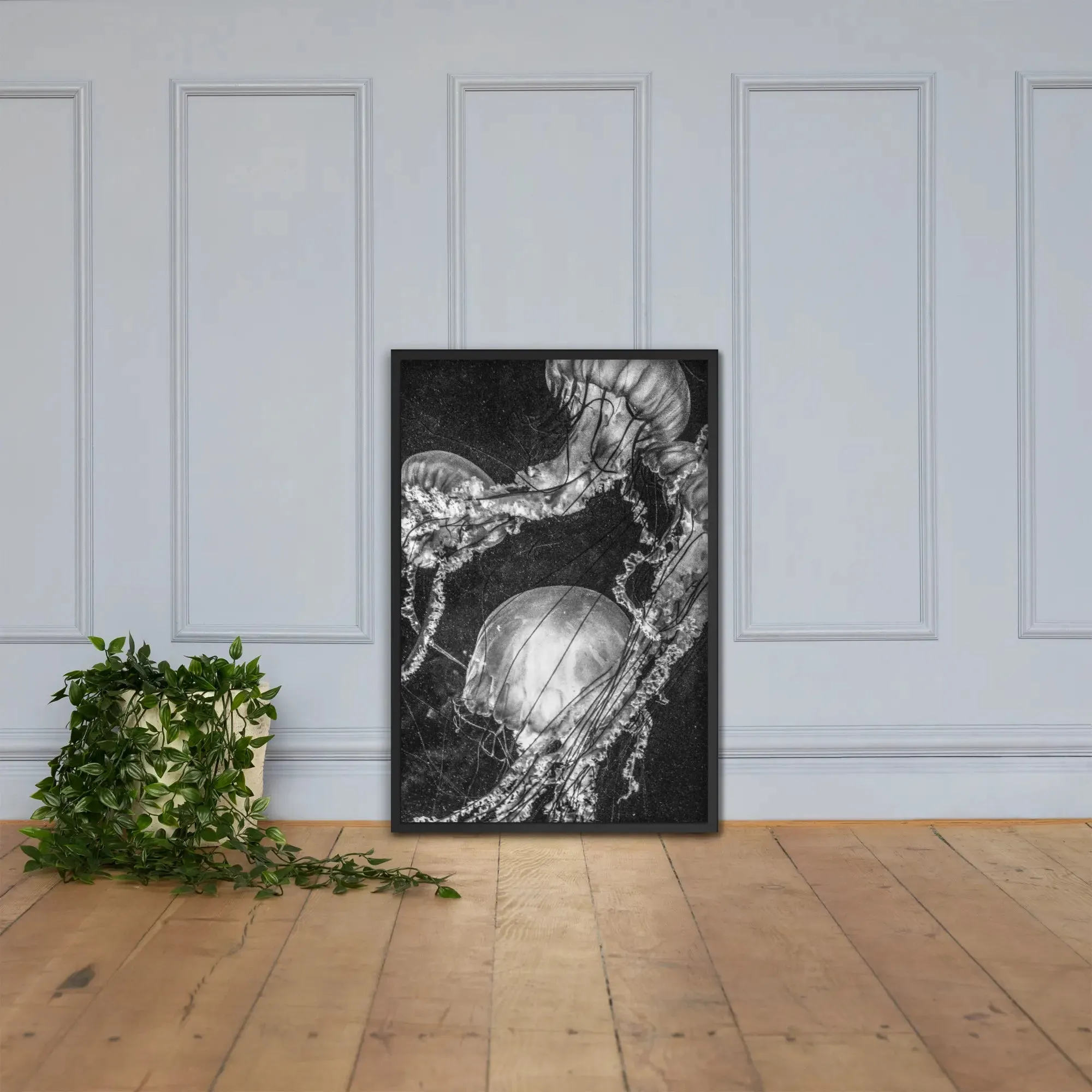 Ethereal Drift – Framed Poster of Enigmatic Beauty