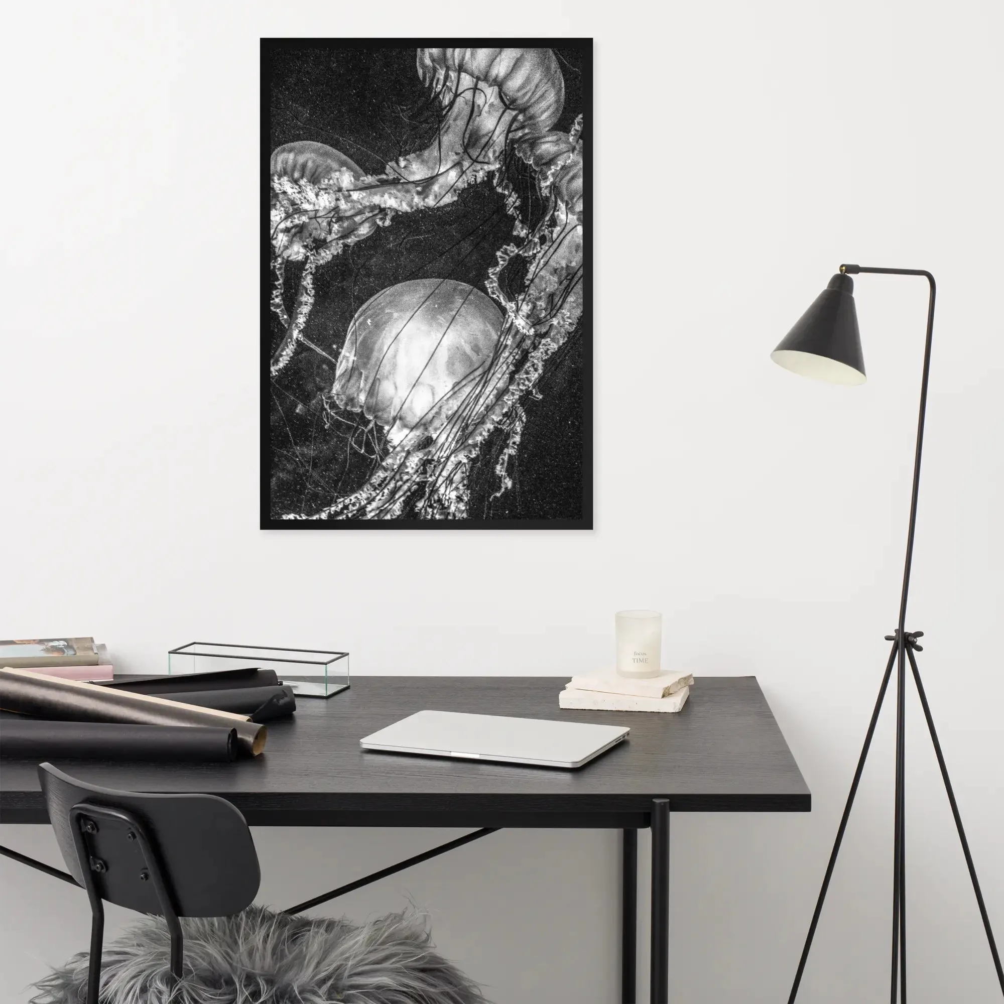 Ethereal Drift – Framed Poster of Enigmatic Beauty