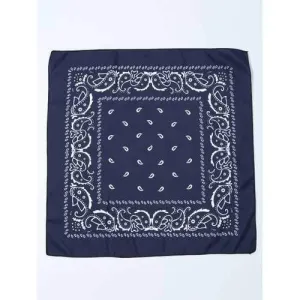 Ethnic Paisley Print Bandana - Purplish Blue