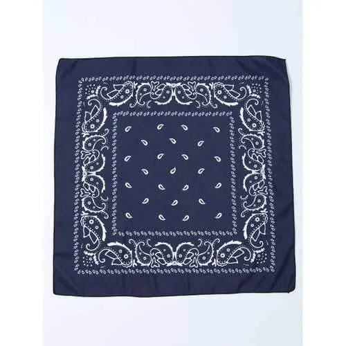 Ethnic Paisley Print Bandana - Purplish Blue