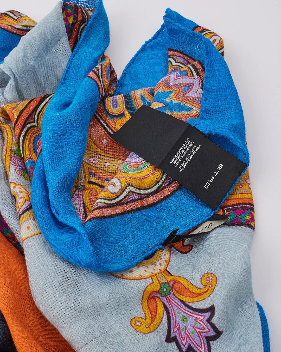 Etro Orange/ Multi Print Scarf