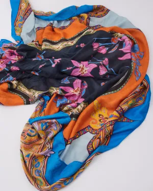 Etro Orange/ Multi Print Scarf