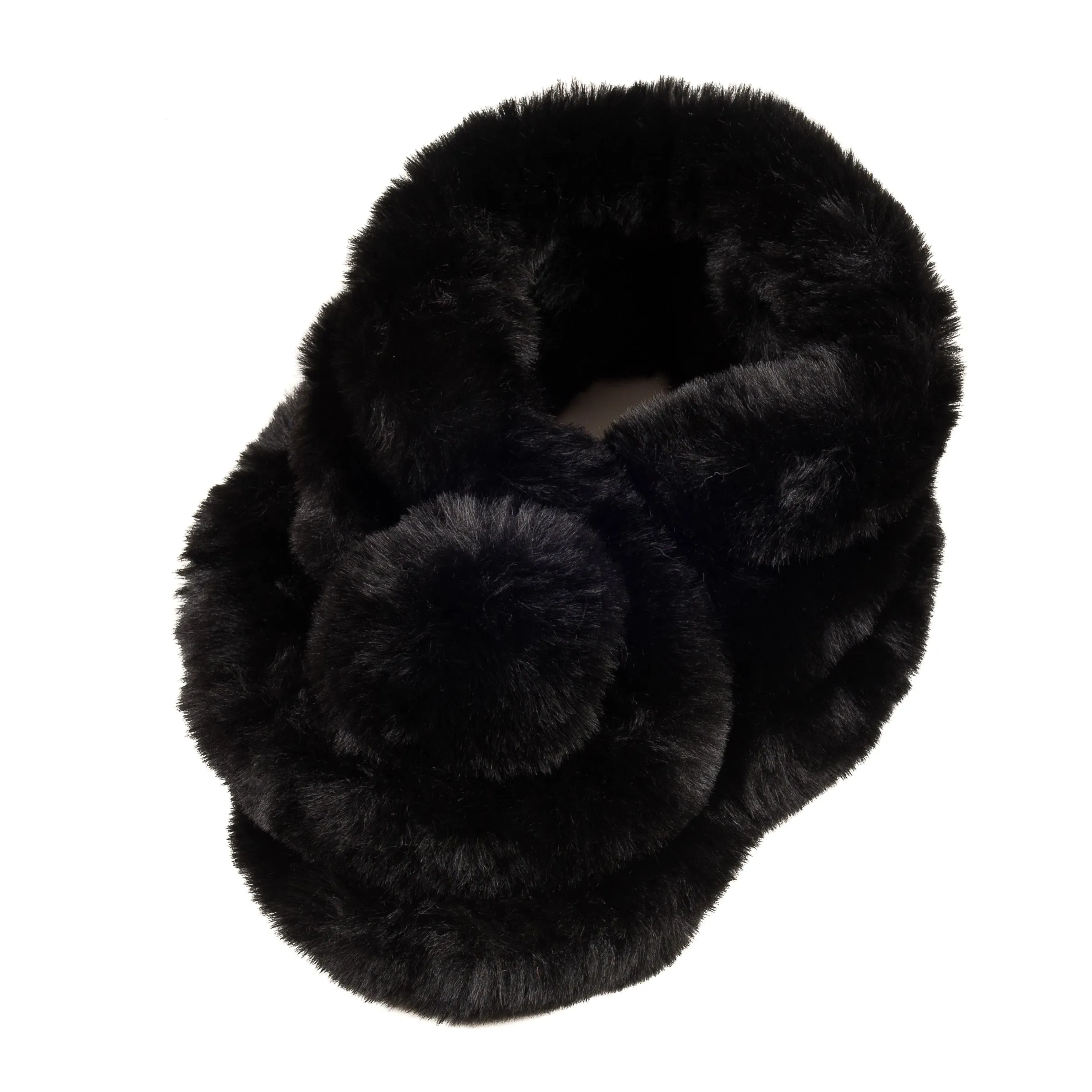 Faux Fur Collar Scarf for Women (Black)