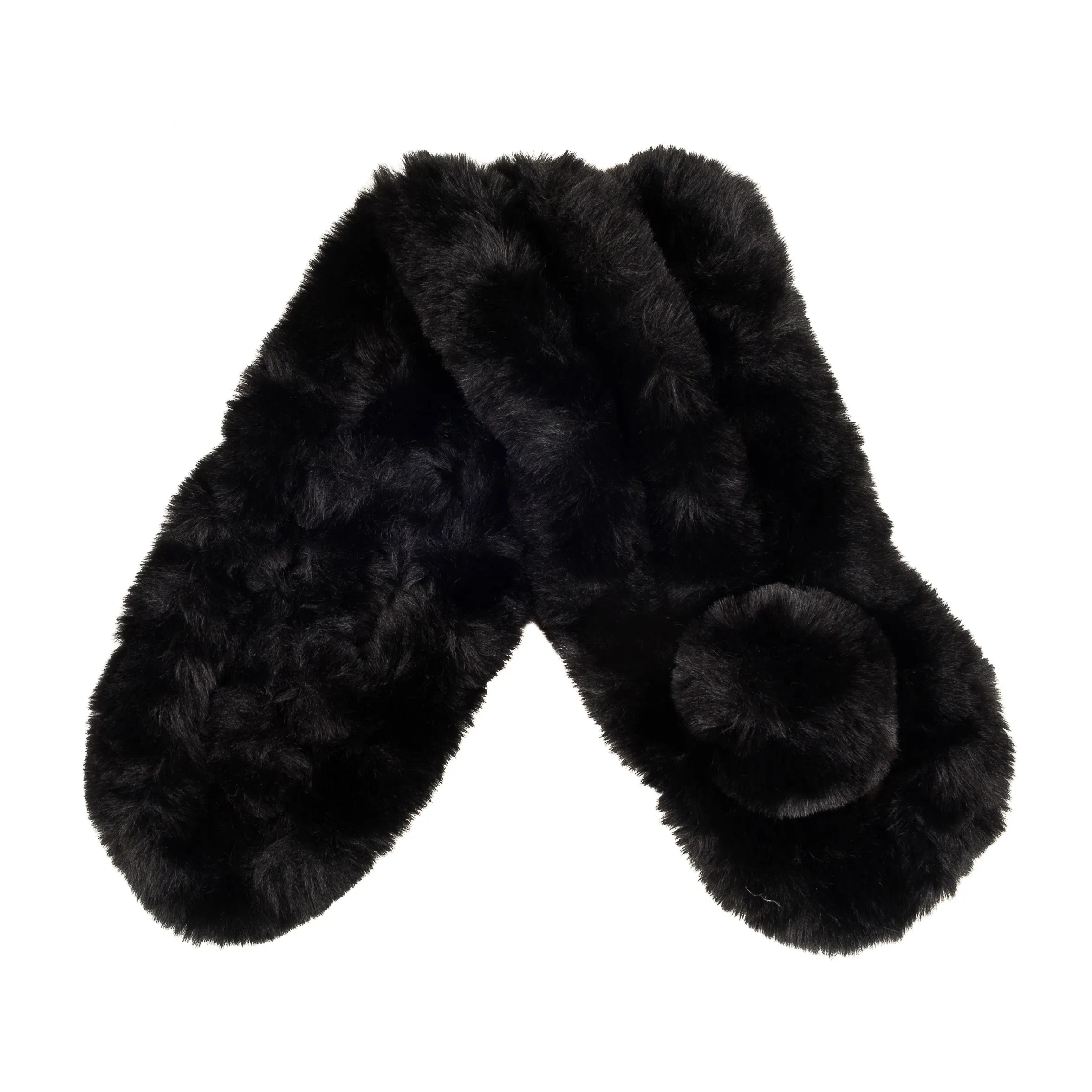 Faux Fur Collar Scarf for Women (Black)