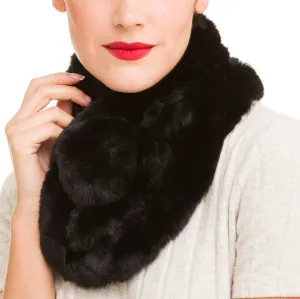 Faux Fur Collar Scarf for Women (Black)