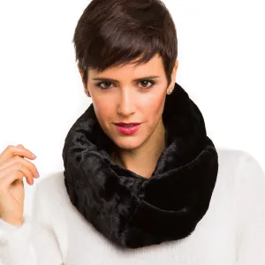 Faux Fur Collar Scarf for Women (Black)