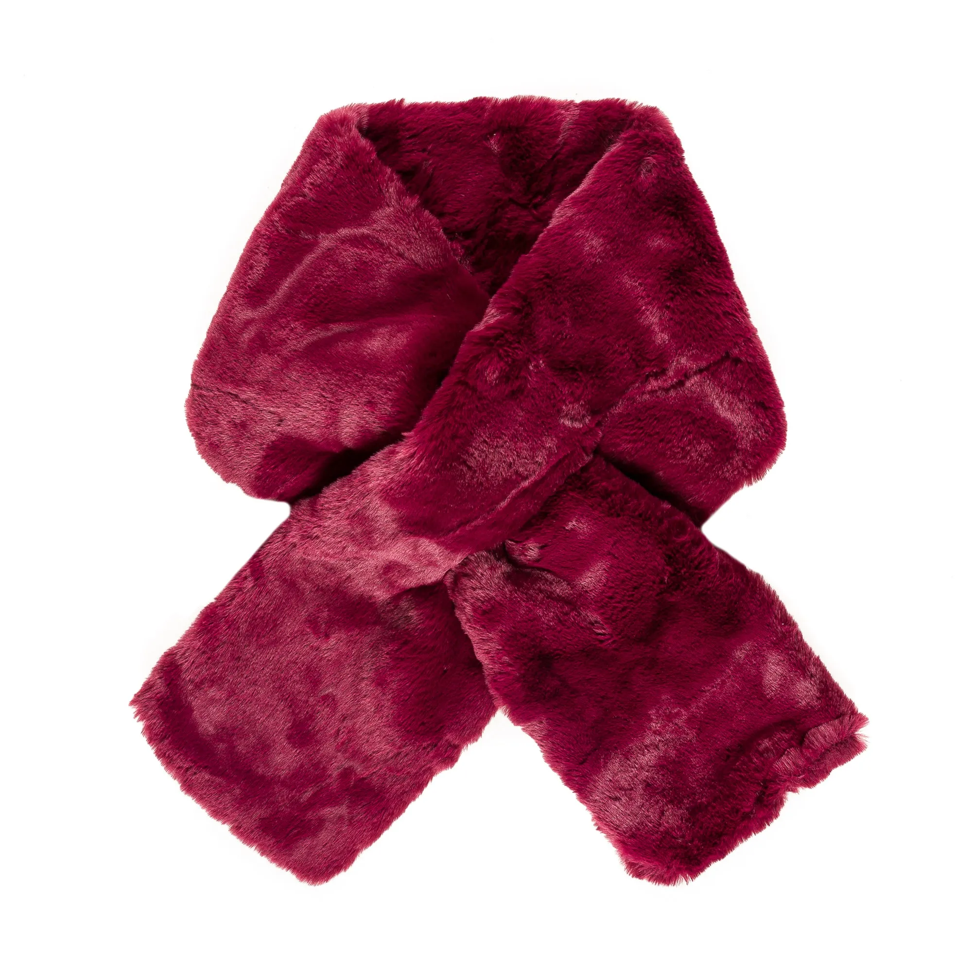 Faux Fur Collar Scarf for Women (Burgundy)