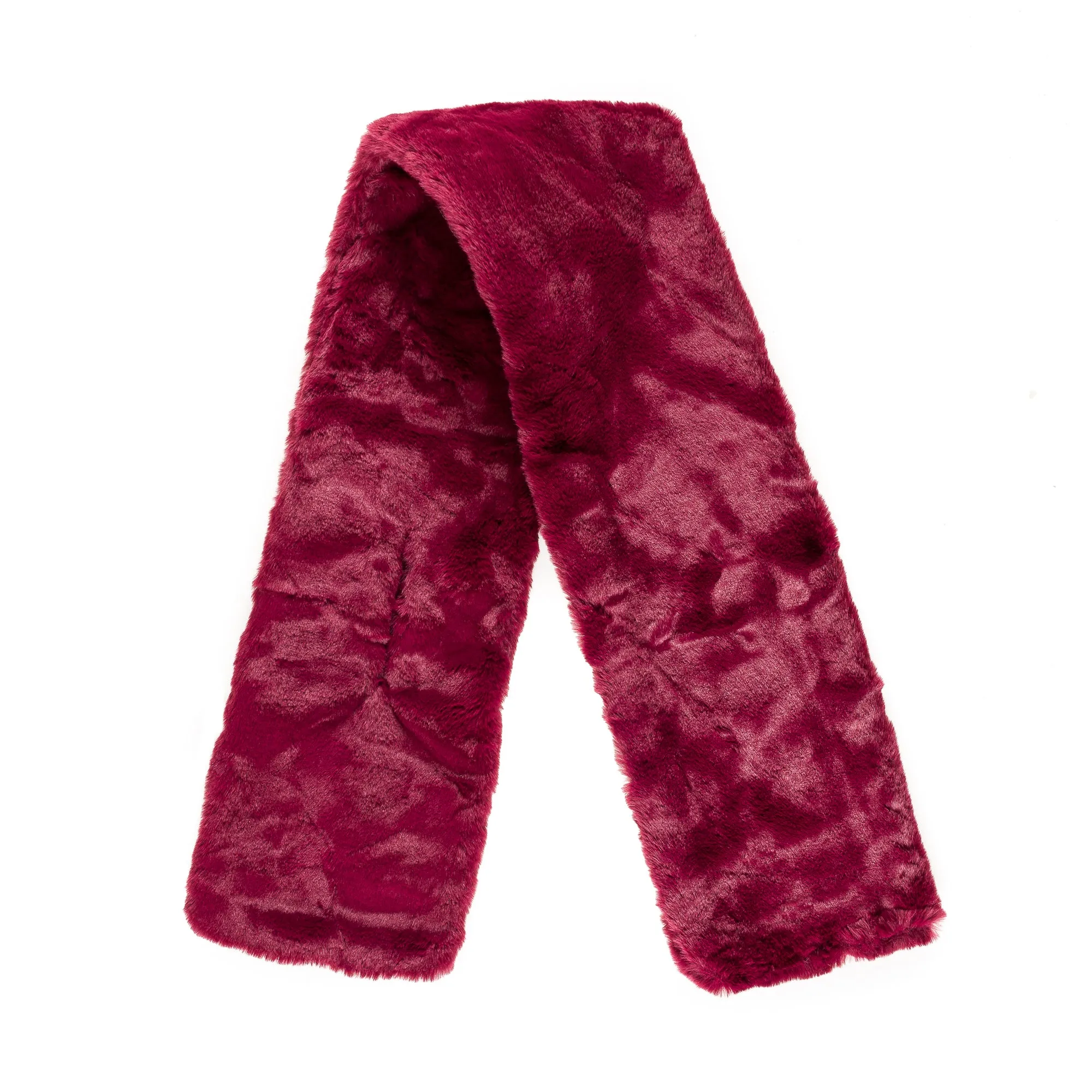 Faux Fur Collar Scarf for Women (Burgundy)