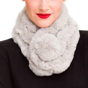 Faux Fur Collar Scarf for Women (Light Gray)