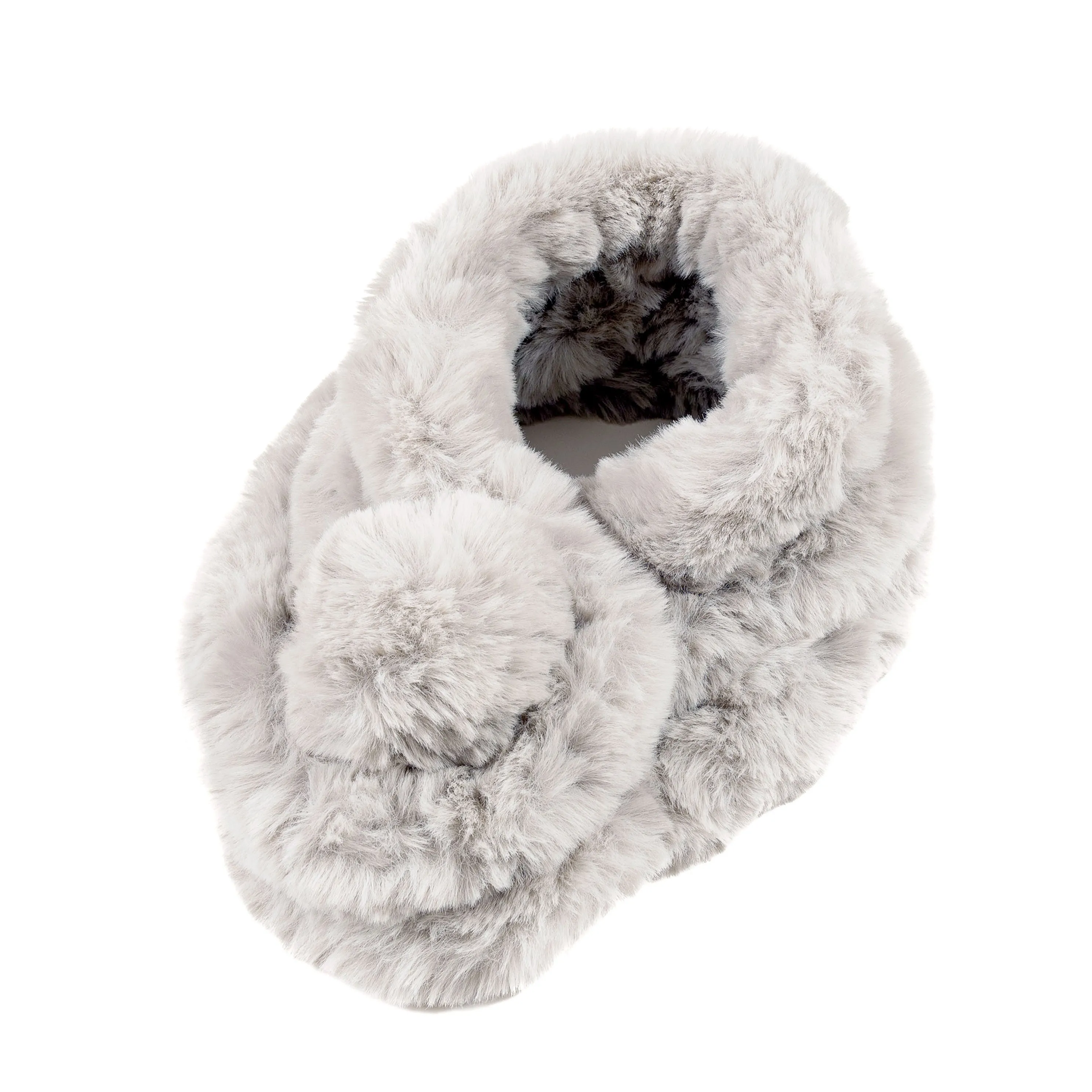 Faux Fur Collar Scarf for Women (Light Gray)