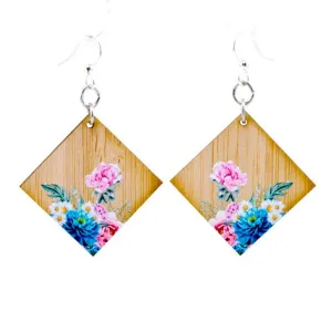 Floral Artistry Bamboo Earrings #978