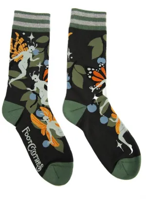 FootClothes Fanciful Fairies Socks Green