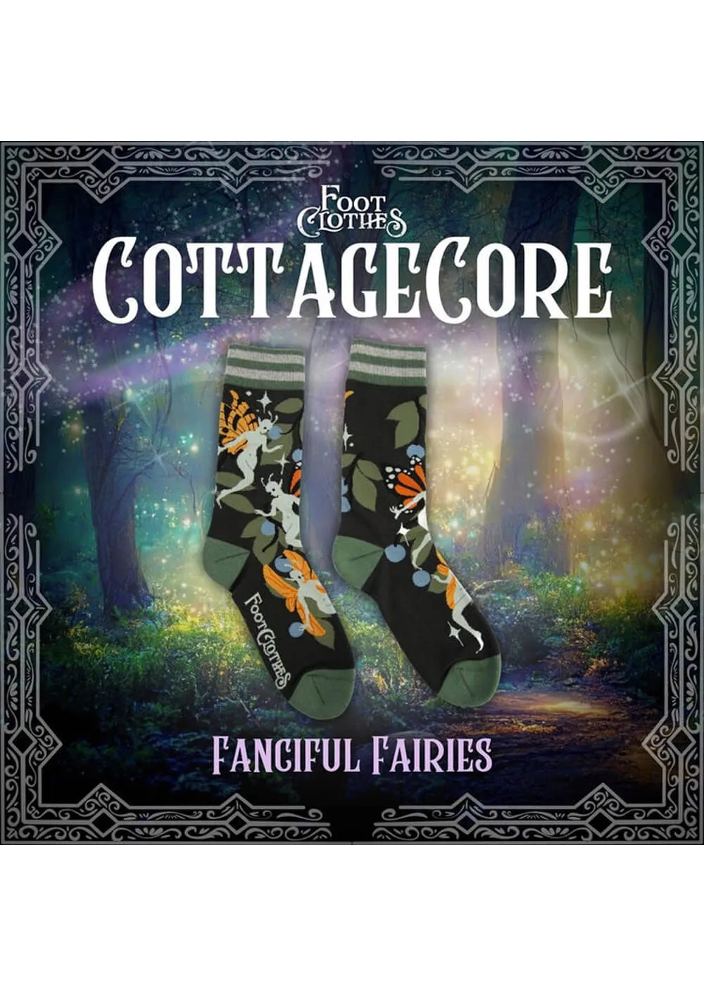 FootClothes Fanciful Fairies Socks Green