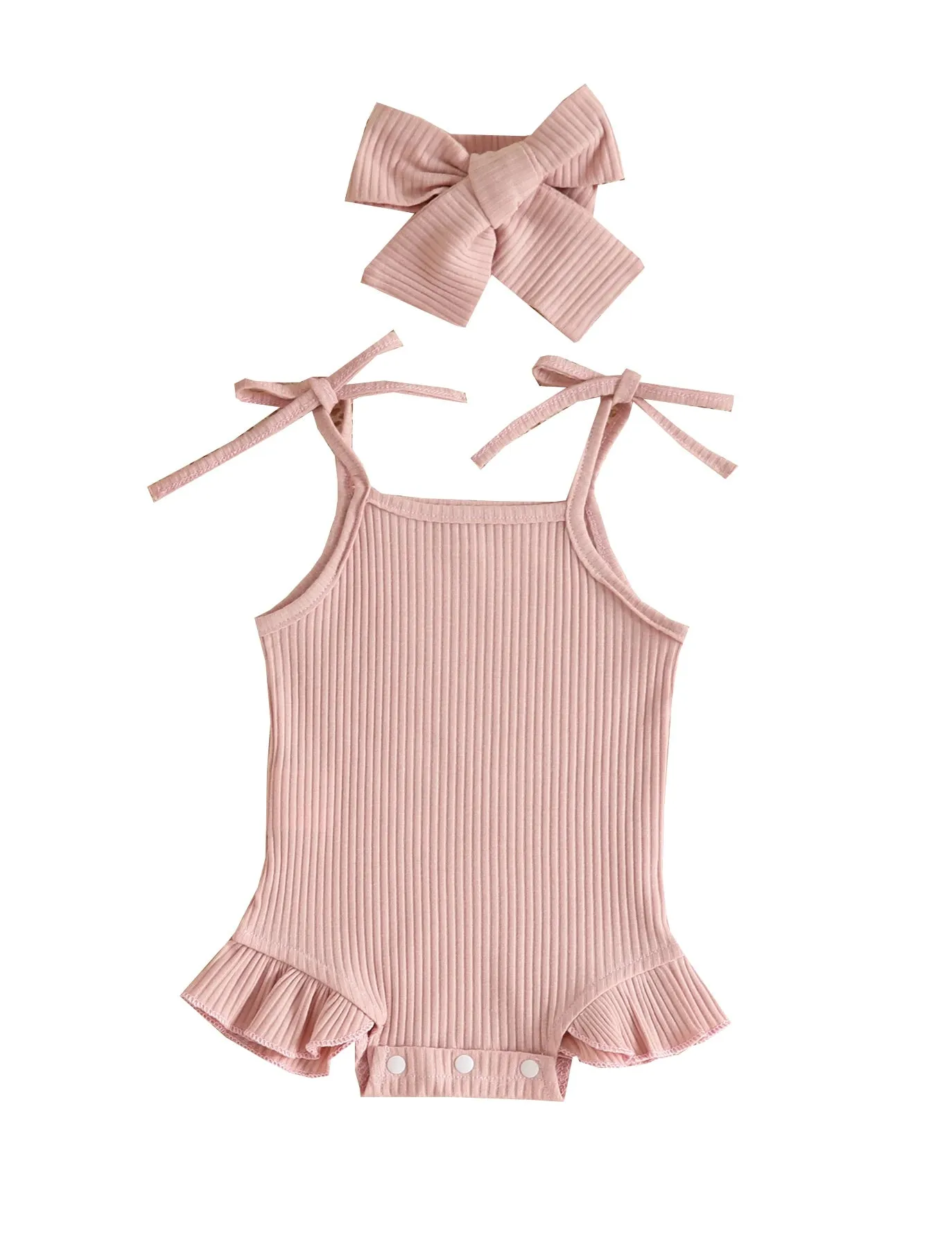 Frilly Tie Up Ribbed Bodysuit | 3 Colours