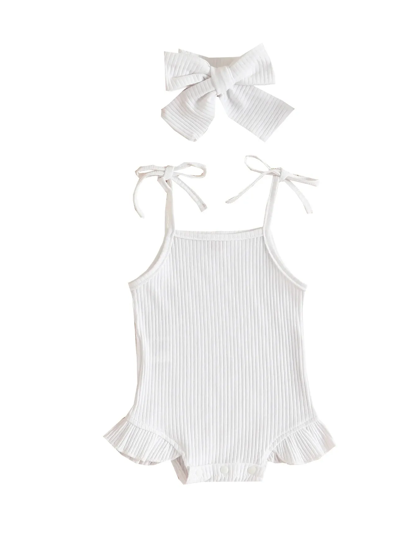 Frilly Tie Up Ribbed Bodysuit | 3 Colours