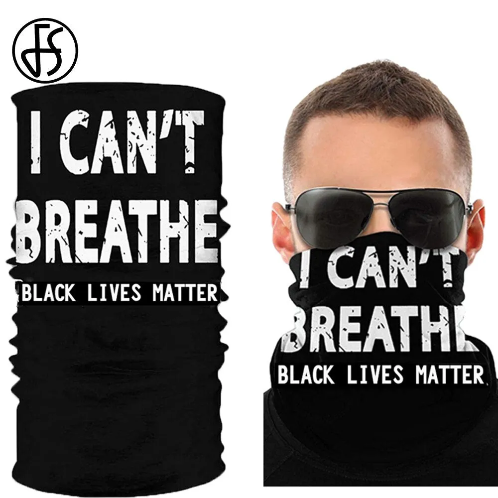 FS I Can't Breathe Face Cover Neck Scarf Outdoor Sun Protection George Floyd Black Lives Matter Motorcycle Bandana Headband